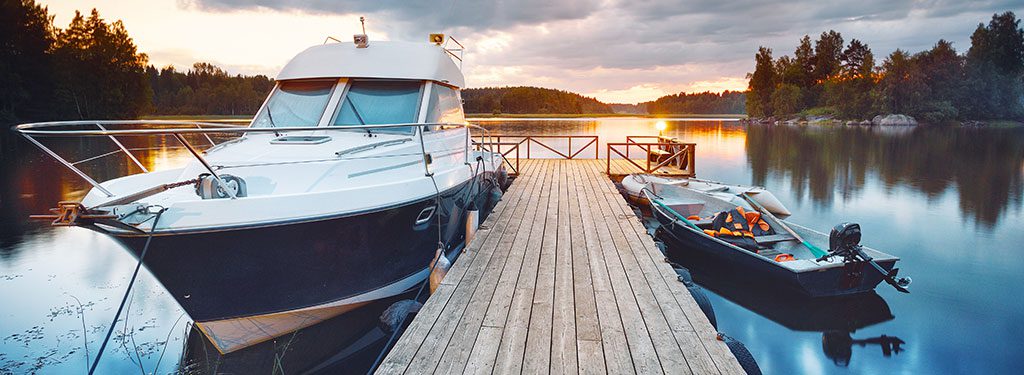 Wooden pier with boat